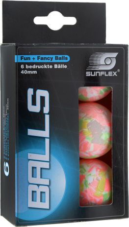 Мячи для настольного тенниса Sunflex "Fan&Fancy", 40 мм, 6 шт