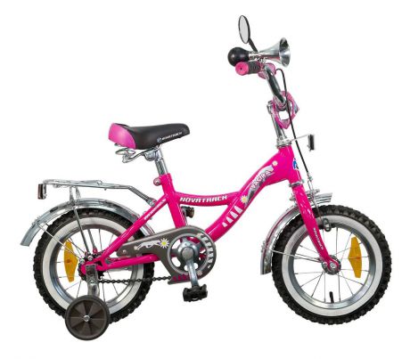 Велосипед детский Novatrack "Bagira", цвет: розовый, 12"