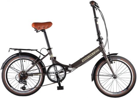Велосипед складной Novatrack "Aurora", цвет: коричневый, 20"