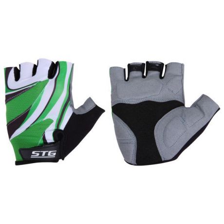 Перчатки велосипедные "STG", летние, с "дышащей" системой вентиляции, цвет: зеленый, серый, черный. Размер М. Х61887