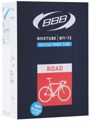 Камера велосипедная "BBB", 28", 18, 25C F, V, Super Lite, 48 мм