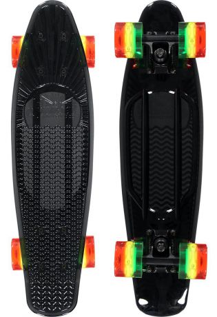 Скейтборд пластиковый Sunset Skateboards "Black Rasta", цвет: черный, красный, желтый, дека 56 х 15 см