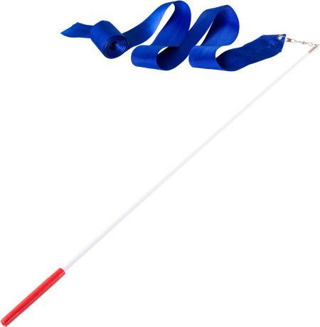 Лента для художественной гимнастики Amely AGR-201, длина 6 м, с палочкой 56 см, цвет: синий