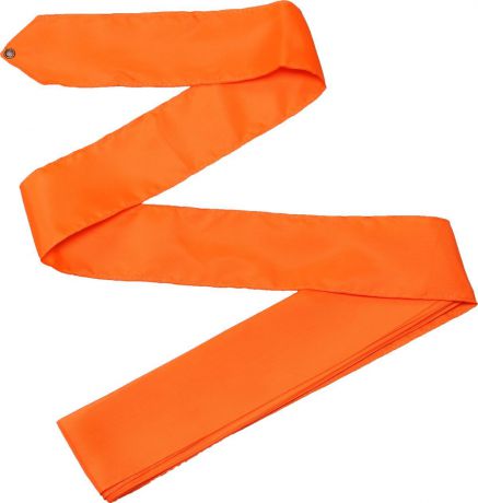 Лента гимнастическая Indigo, без палочки, цвет: оранжевый, длина 6 м