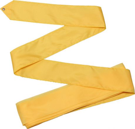 Лента гимнастическая Indigo, без палочки, цвет: желтый, длина 4 м
