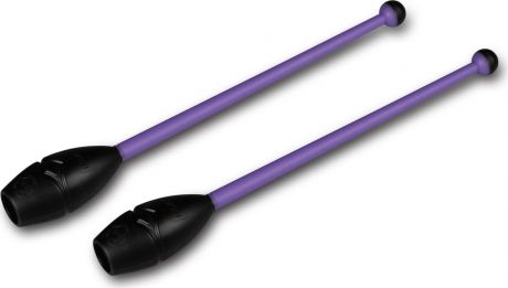 Булавы гимнастические Indigo, вставляющиеся, цвет: фиолетовый, черный, длина 41 см, 2 шт