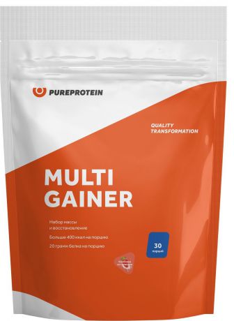 Гейнер PureProtein "Multi Gainer", клубника со сливками, 3 кг