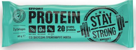 Протеиновый батончик Effort Protein неглазированный, грейпфрут-мята, 60 г