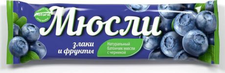 Батончик Effort "Мюсли прессованные Muesli", черника и злаки, 40 г