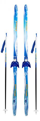 Лыжи беговые Karjala "Snowstar", с креплением 75 мм, цвет: синий, рост 120 см