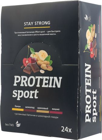 Батончик Effort "Protein Sport. Мюсли прессованные", банан, 24 шт по 40 г