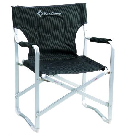 Кресло складное KingCamp "DIRECTOR DELUX KC3811", цвет: черно-серый