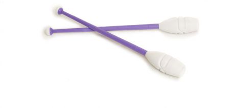 Булавы гимнастические "Indigo", вставляющиеся, цвет: фиолетовый, белый, 45 см