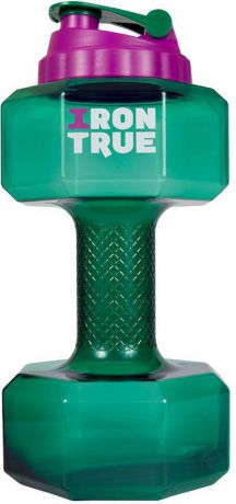 Бутылка-гантеля спортивная "Irontrue", цвет: зеленый, 2,2 л