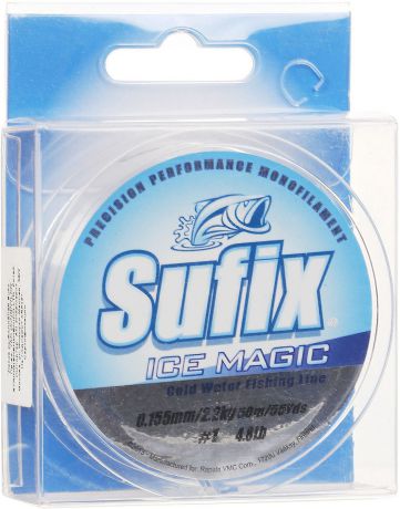 Леска зимняя Sufix Ice Magic, цвет: прозрачный, 50 м, 0,155 мм, 2,2 кг
