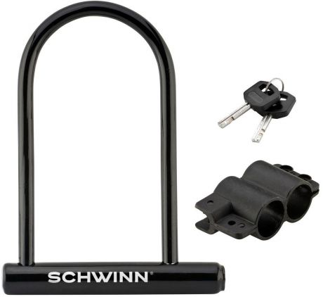 Замок велосипедный Schwinn "Basic U-Lock", 2 ключа, цвет: черный