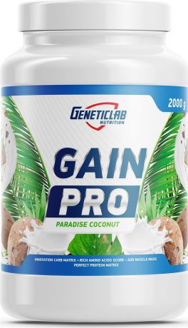 Гейнер Geneticlab Nutrition Gain Pro, райское наслаждение, 2 кг