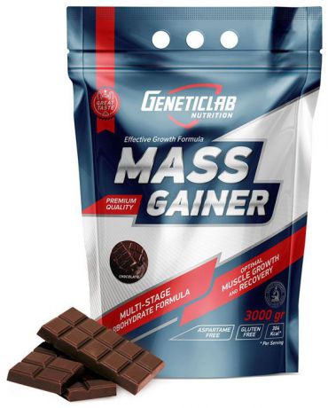 Гейнер Geneticlab Nutrition Mass Gainer, шоколад, 3 кг