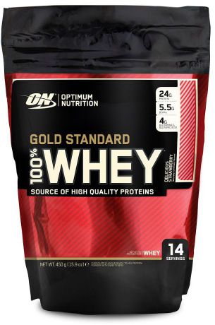 Протеин Optimum Nutrition 100% Whey Gold Standard Delicious Strawberry, 450 г