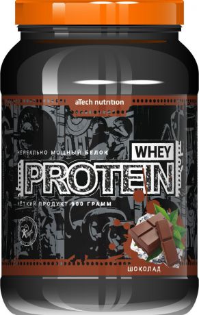 Протеин cывороточный aTech Nutrition Whey Protein 100%, жесткий шоколад, 900 г