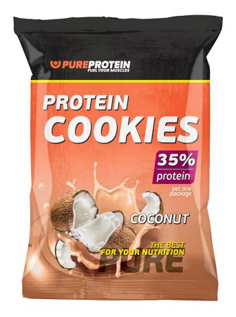 Печенье PureProtein "Protein Cookies", с высоким содержанием белка, кокос, 80 г