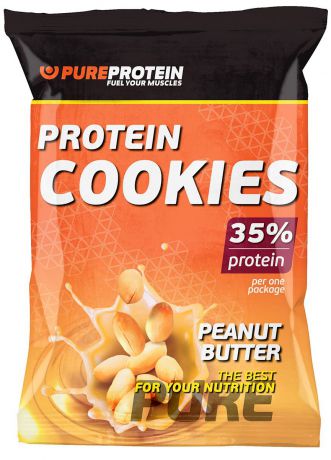 Печенье PureProtein "Protein Cookies", с высоким содержанием белка, арахисовое масло, 80 г