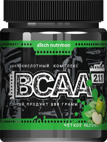 Комплекс аминокислотный aTech Nutrition BCAA 2:1:1, соковая основа, четкое яблоко, 300 г