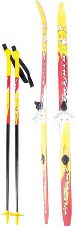 Беговые лыжи Karjala Snowstar 3913 с креплением 75 мм, желтый, рост 110 см