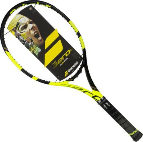 Ракетка теннисная Babolat Pure Aero без натяжки, цвет: желтый, черный, ручка 2