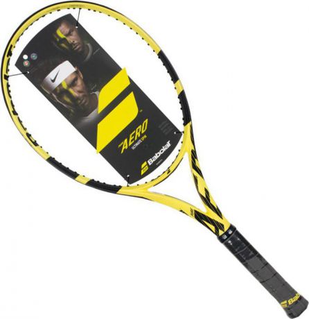 Теннисная ракетка Babolat Pure Aero, 101354, желтый, черный, ручка 2