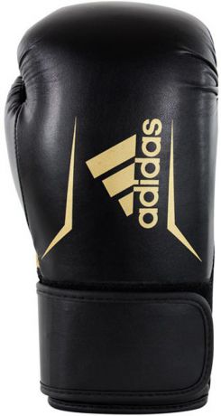 Перчатки боксерские Adidas adiSBG100, черный, золотистый, вес 10 унций