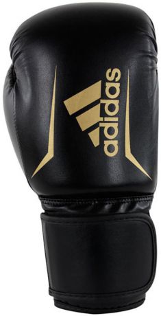 Перчатки боксерские Adidas adiSBG50, черный, золотистый, вес 12 унций