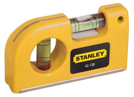 Уровень "Stanley", карманный, 2 капсулы, цвет: желтый, 9 см