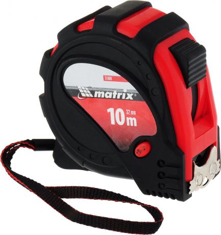 Рулетка Matrix "Status Magnet 3 Fixations", с магнитным зацепом, цвет: красный, 32 мм х 10 м