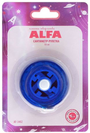 Сантиметр-рулетка "Alfa", цвет: синий, белый, 150 см. AF-3402
