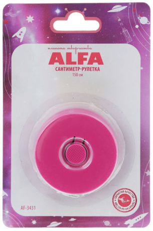 Сантиметр-рулетка "Alfa", цвет: розовый, 150 см