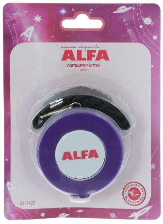 Сантиметр-рулетка "Alfa", цвет: фиолетовый, 300 см