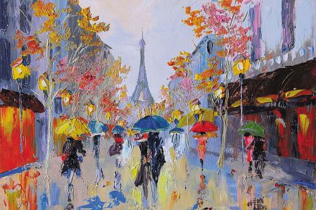 Фотообои Milan "Дождливый Париж", текстурные, 300 х 200 см. M 712