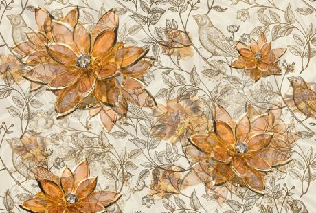 Фотообои флизелиновые Milan "Драгоценный цветок", текстурные, 4 х 2,7 м