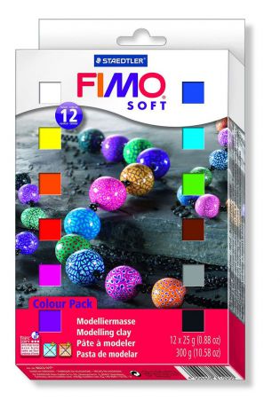 Комплект полимерной глины Fimo "Soft", 12 х 25 г