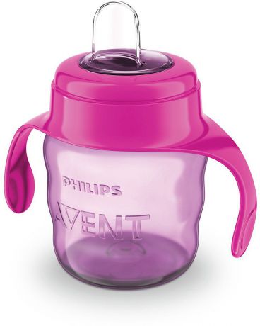 Чашка-непроливайка Philips Avent с мягким носиком для девочек от 6 месяцев, 200 мл. SCF551/03