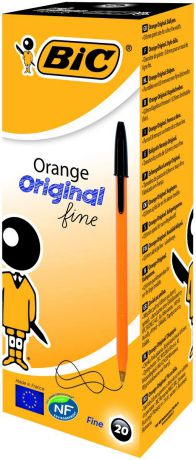 Набор шариковых ручек Bic Orange Fine, цвет чернил: черный, 20 шт
