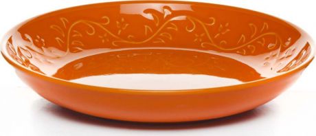 Тарелка Kutahya Porselen IVY, глубокая, цвет: оранжевый. Диаметр 22 см