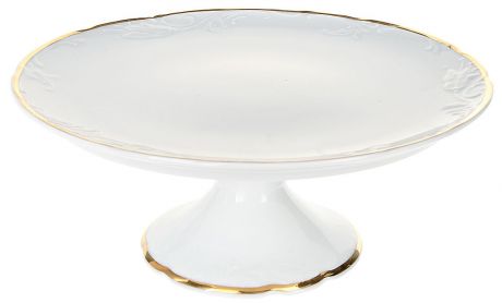 Тарелка для торта Thun "Белоснежный тюльпан", на ножке, диаметр 31 см