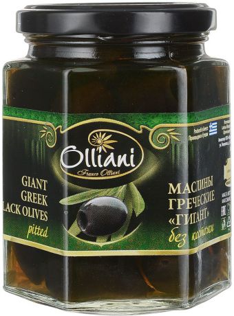 Olliani маслины гигант консервированные без косточки, 280 мл