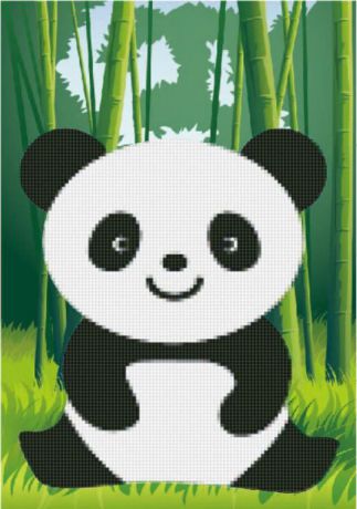 Набор для изготовления картины со стразами Цветной "Алмазная мозаика. Веселая панда", 22 х 17 см
