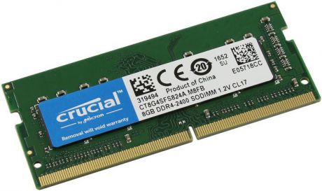 Модуль оперативной памяти Crucial DDR4 8Gb 2400MHz, CT8G4SFS824A