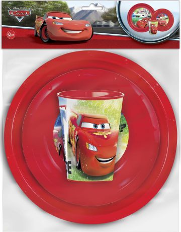 Набор детской посуды Stor "Тачки Грани гонок", 22710, красный, 3 предмета