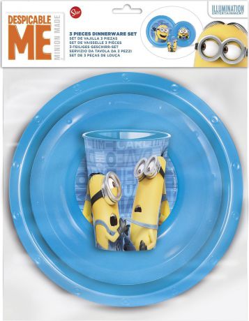 Набор детской посуды Stor "Миньоны Правила", 89910, синий, 3 предмета