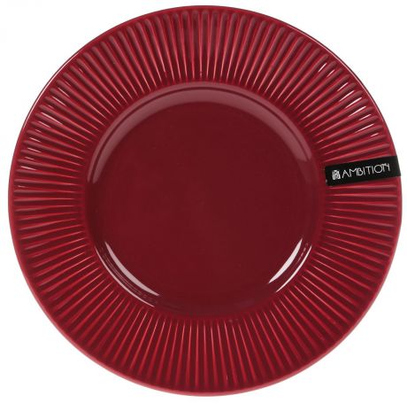 Тарелка десертная "Ambition", цвет: бордовый, диаметр 22,5 см